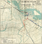 858520 Kaart van Amsterdam en omgeving met de bestaande, in aanleg zijnde en geprojecteerde spoorwegen rond Amsterdam, ...